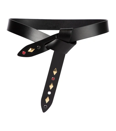 Shop Isabel Marant Lecce Leather Belt In Black