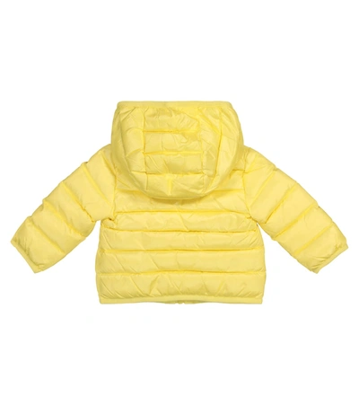 Shop Moschino Baby Quilted Down Jacket In Yellow