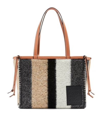 Shop Loewe Felt-striped Cushion Tote Bag