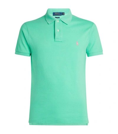 Shop Polo Ralph Lauren Cotton Mesh Slim-fit Polo Shirt In Green