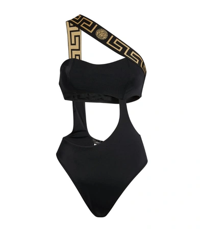 Shop Versace One-shoulder Swimsuit