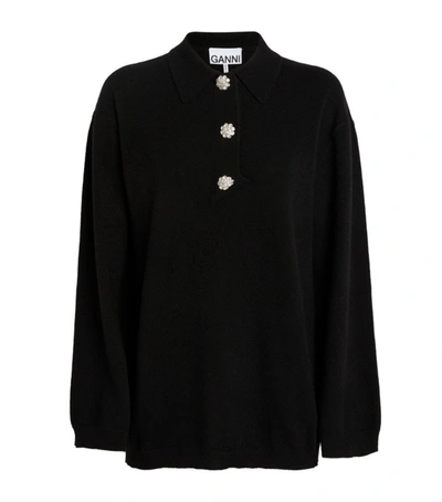 Shop Ganni Cashmere Jewel Button Sweater
