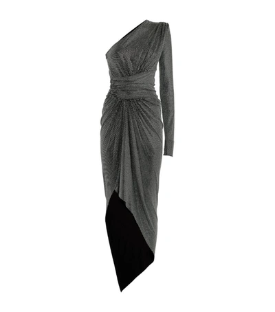 Shop Alexandre Vauthier Studded One-shoulder Midi Dress