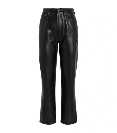 Shop Agolde Recycled Leather Fitted Trousers