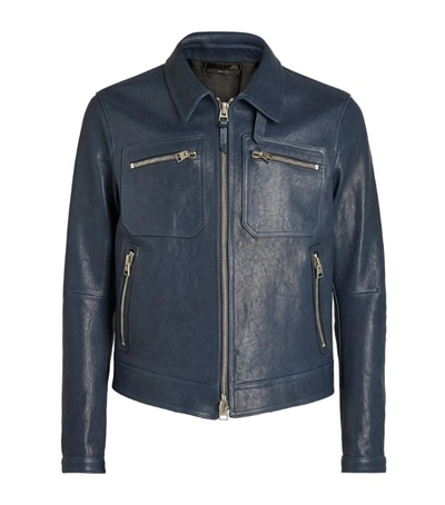 Shop Tom Ford Leather Zip-up Jacket