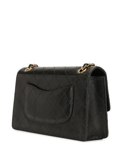 Pre-owned Chanel 1997 Double Flap Shoulder Bag In Black