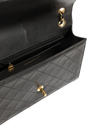 Pre-owned Chanel 1997 Double Flap Shoulder Bag In Black