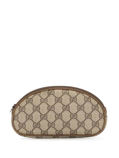 Pre-owned Gucci Gg Monogram Cosmetic Pouch In Brown