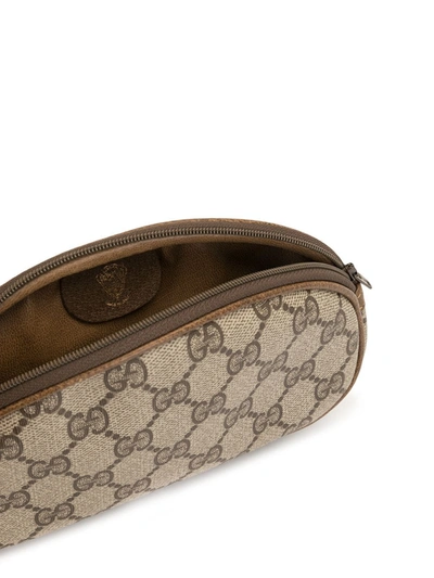 Pre-owned Gucci Gg Monogram Cosmetic Pouch In Brown