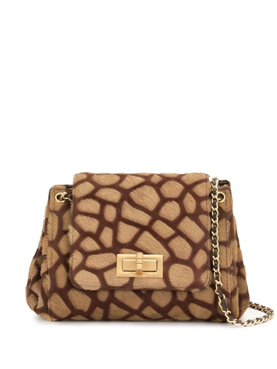 Pre-owned Chanel 2000 2.55 Giraffe Chain Tote Bag In Brown