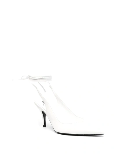 Shop Attico Slingback Pumps With Ankle Ties In White
