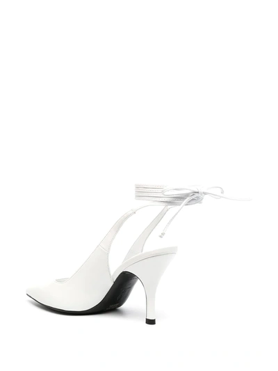 Shop Attico Slingback Pumps With Ankle Ties In White