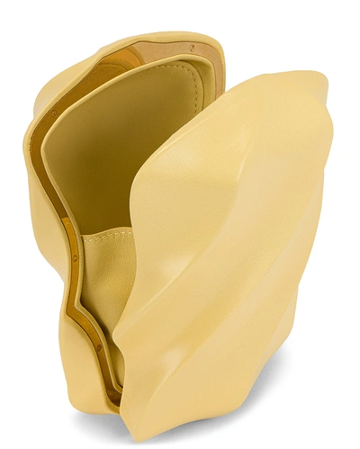 Shop Bottega Veneta The Whirl Clutch In Butter & Gold