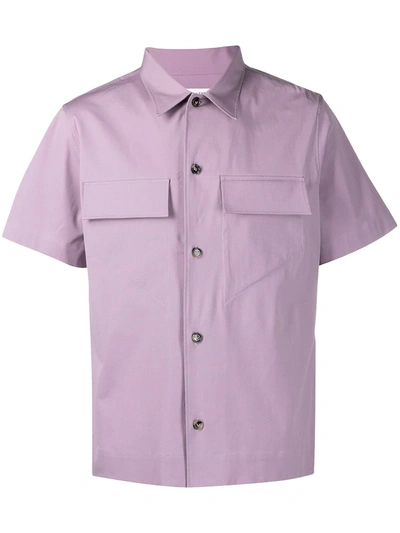 Shop Bottega Veneta Short-sleeves Cotton Shirt In Purple