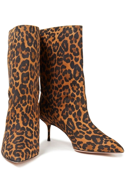 Shop Aquazzura Very Boogie 60 Leopard-print Suede Ankle Boots In Animal Print