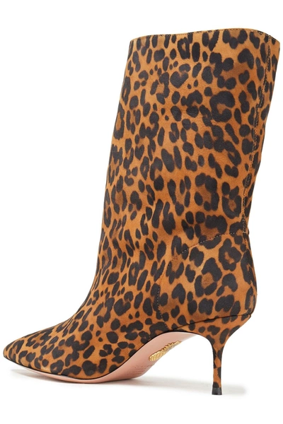 Shop Aquazzura Very Boogie 60 Leopard-print Suede Ankle Boots In Animal Print