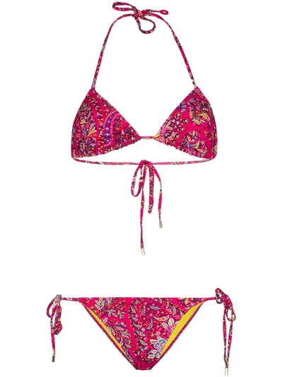Shop Etro Ibiza Paisley-print Bikini Set In Pink