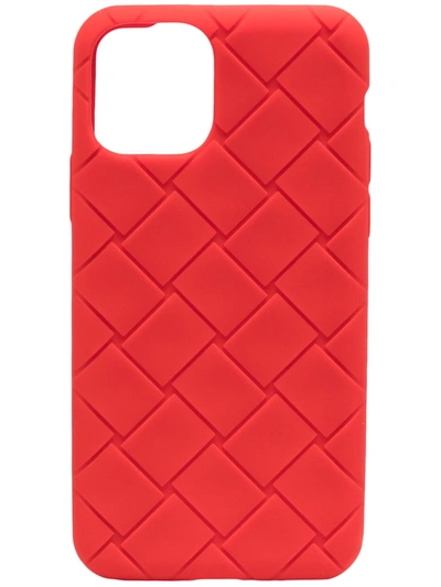 Shop Bottega Veneta Rubber Intrecciato Iphone 11 Pro Case In Red