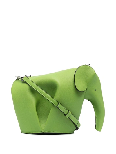 Shop Loewe Elephant Crossbody Bag In Green