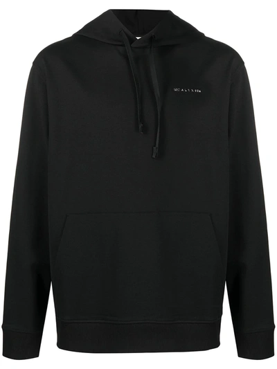 Shop Alyx Logo Print Long-sleeved Hoodie In Black