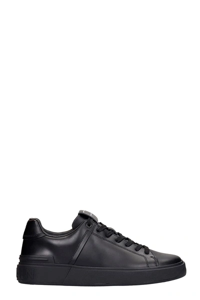 Shop Balmain B Court Sneakers In Black Leather