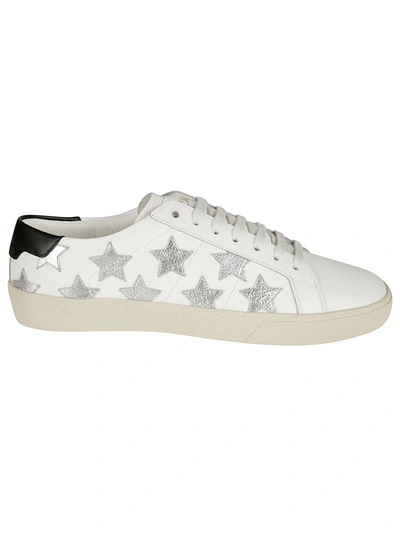 Shop Saint Laurent Star Sneakers In Optic White/silver/black