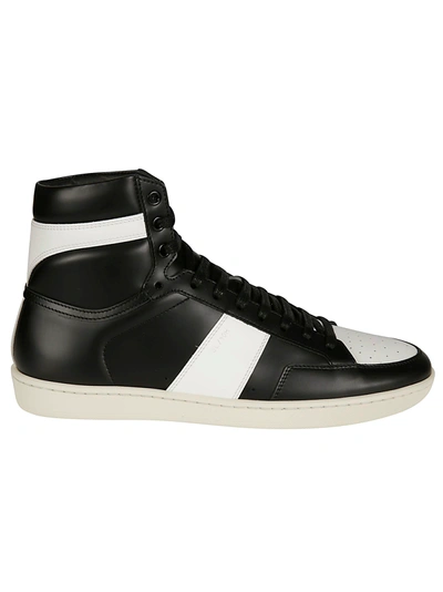 Shop Saint Laurent High Top Sneakers In Black/white Optic