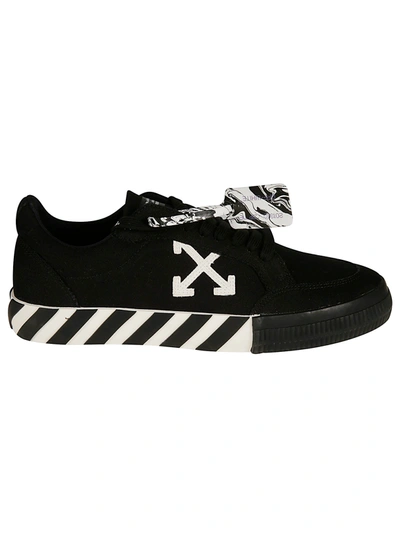Shop Off-white Low Vulcanized Canvas Sneakers In Black/white
