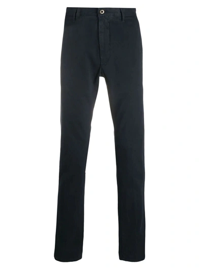 Shop Incotex Blue Stretch-cotton Trousers