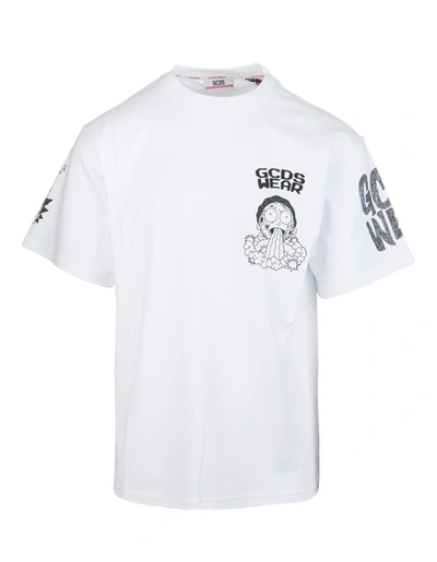 Shop Gcds Man White T-shirt With Rick And Morty  Graphic Prints