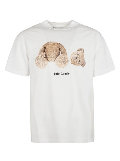 Shop Palm Angels Bear T-shirt In White/brown