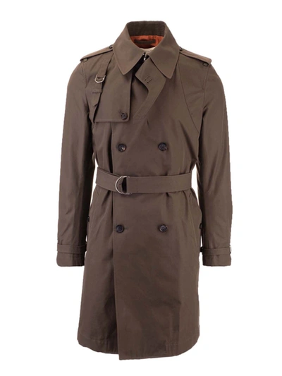 Shop Alexander Mcqueen Double-breasted Trench Coat In Khaki In Green