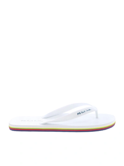 Shop Ps By Paul Smith Dale Flip Flops In White