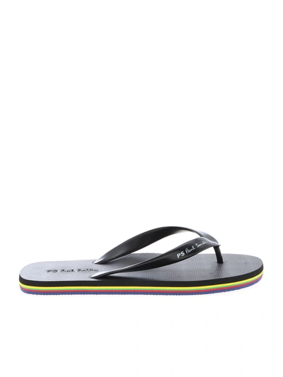Shop Ps By Paul Smith Dale Thong Slides In Black