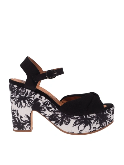 Shop Chie Mihara Yatel Sandals In Black With Floral Print