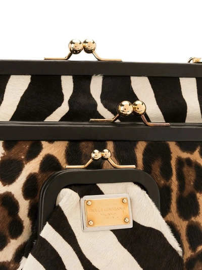 Pre-owned Dolce & Gabbana Animal Print Shoulder Bag In Brown