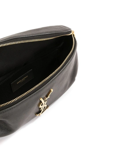 Pre-owned Saint Laurent Ysl Plaque Belt Bag In Black