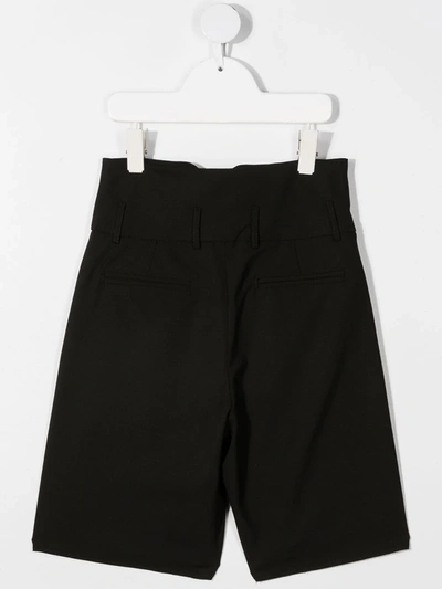 Shop Balmain Wide Leg Tailored Shorts In Black