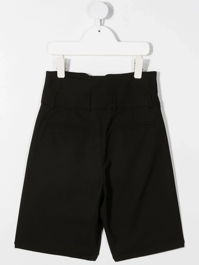 Balmain Teen High-rise Knee-length Shorts In Black