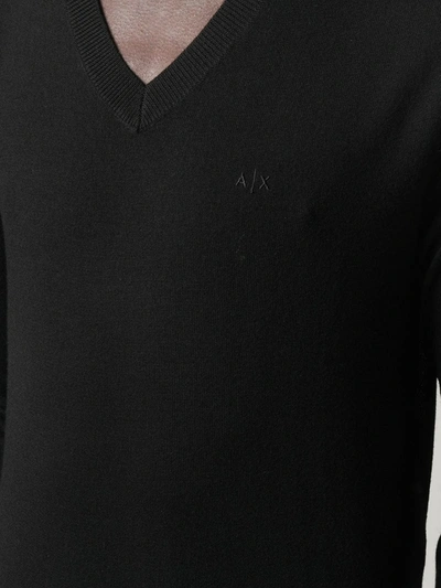 Shop Armani Exchange Fine Wool Jumper In Black