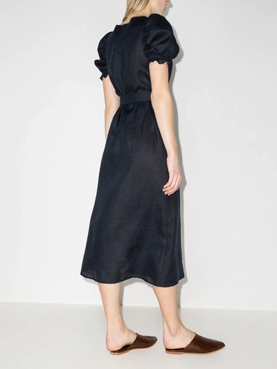 方领中长连衣裙