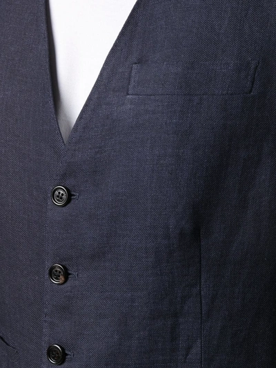 Shop Brunello Cucinelli Button Up Waistcoat In Blue