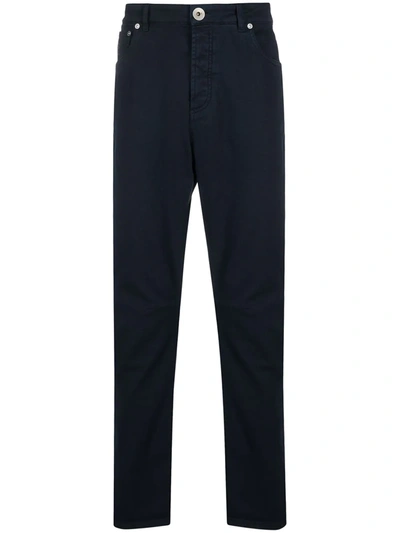 Shop Brunello Cucinelli Mid-rise Straight Jeans In Blue