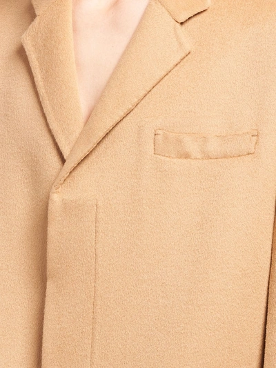 Prada Single-breasted Cashmere Coat In Brown