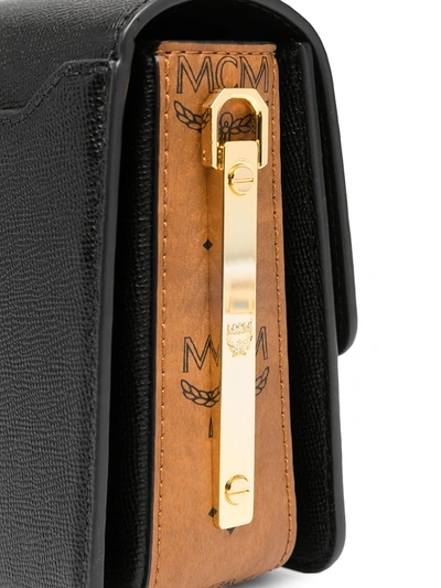 Shop Mcm Mena Visetos Shoulder Bag In Black