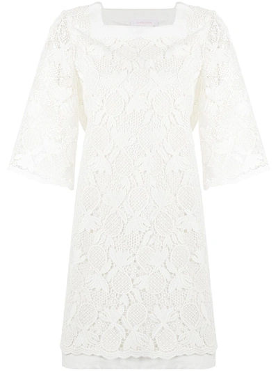 Shop See By Chloé Pineapple-knit Shift Dress In White