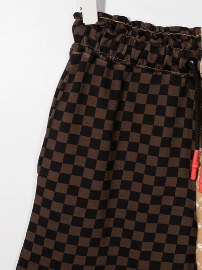 Shop Sprayground Kid Monogram Print Detail Shorts In Brown