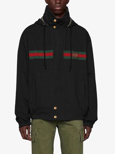 Shop Gucci Reversible Zip-up Jacket In Black