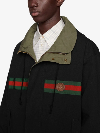 Shop Gucci Reversible Zip-up Jacket In Black