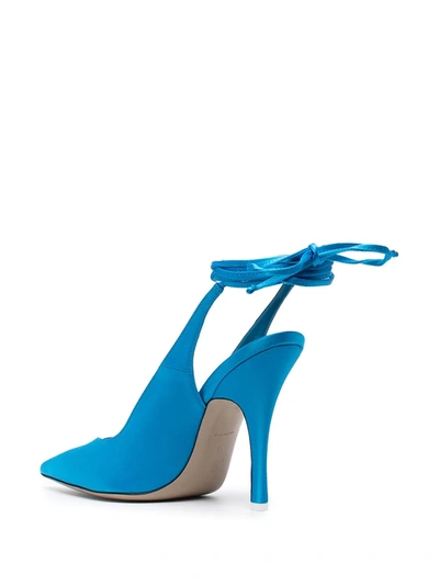 Shop Attico Lace-up Pumps In Blue